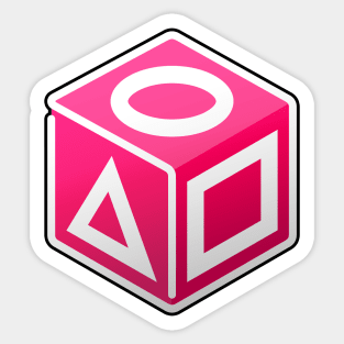 SQUID GAME - MINIMALIST ISOMETRIC CUBE DESIGN Sticker